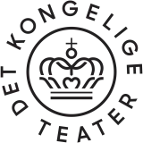 Black-and-white logo of Det Kongelige Teater Copenhagen: a stylized circle with an abstract crown at its center, surrounded by the lettering “Det Kongelige Teater.”