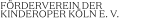Schwarzer Schriftzug „Förderverein der Kinderoper Köln e. V.“ auf weißem Hintergrund.