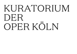 Schwarze Schrift auf weißem Hintergrund: Kuratorium der Oper Köln.