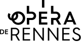 Logo of the Opéra de Rennes, featuring black letters in a distinctive typographic design.