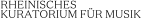 Schwarzer Schriftzug „Rheinisches Kuratorium für Musik“ auf weißem Hintergrund.