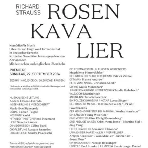 "Der Rosenkavalier" Besetzungszettel Premiere 27.09.2026