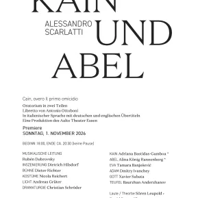 Besetzungszettel "Kain und Abel" Premiere 01. November 2026
